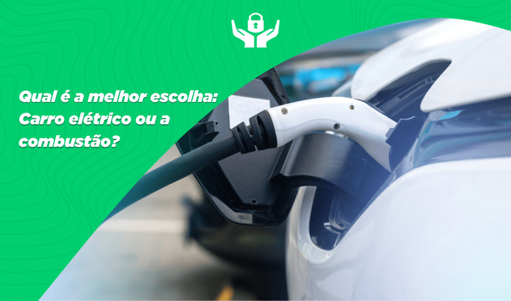 Banner para blog verde com carro elétrico